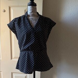 Unique Spectrum Polka Dot Blouse in Black and White